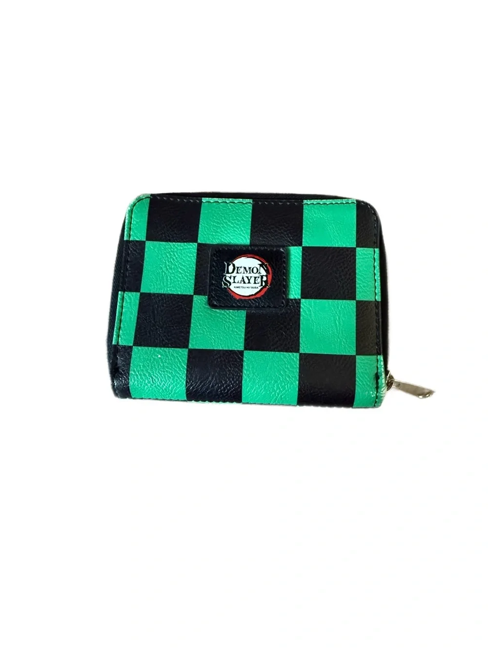 Anime Character Zip Wallet - Green & Black Demon Slayer Design